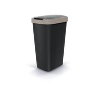 Poubelle Poubelle avec Couvercle Marron 45L Poubelle Recyclage Plastique Noir