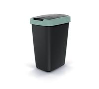 Poubelle Poubelle avec Couvercle Vert 12L Poubelle Recyclage Plastique Noir