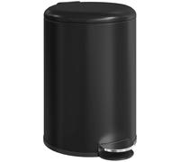 Poubelle pour déchets de cuisine - 20 litres - Résistante aux traces de doigts - Couvercle à fermeture douce - Pédale - Métal/plastique - Noir