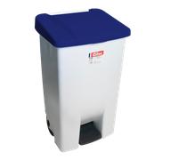 Poubelle professionnelle à pédale 120 L avec couvercle - Bleu