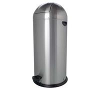 Poubelle professionnelle à pédale en acier 52 litres - Argent