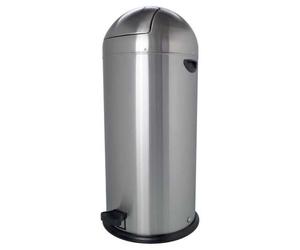 Poubelle professionnelle à pédale en acier 52 litres - Argent