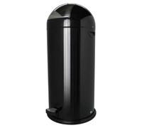 Poubelle professionnelle à pédale en acier 52 litres - Noir