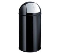 Poubelle professionnelle inox à clapet 30 litres - Noir