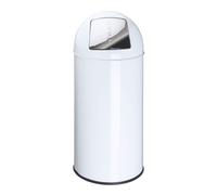 Poubelle Push Can métal blanc 40 L