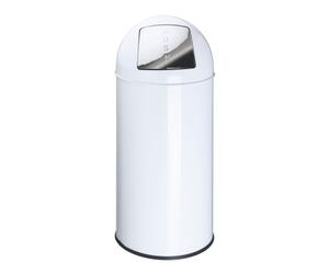 Poubelle Push Can métal blanc 40 L