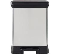 Poubelle Rectangle Curver Deco Bin, 50L, 39 x 29 x 51 cm, Gris Métallisé