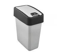 Poubelle Rectangulaire à couvercle basculant 10 litres - Argent