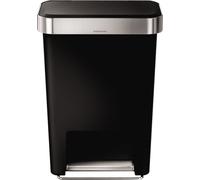 Poubelle rectangulaire avec sac poubelle plastique 45 litres - Noir - Simplehuman