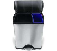 Poubelle rectangulaire simplehuman 46 litres, acier inoxydable anti-traces de doigts - 10 x 10 x 54,4 cm ; CW1830