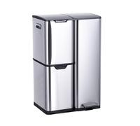 Relaxdays Poubelle 3 compartiments, 60 l