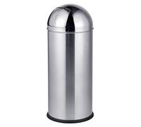 Relaxdays Poubelle inox, couvercle poussoir
