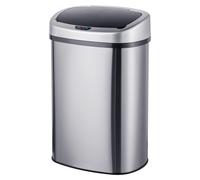 Poubelle Relaxdays avec capteur, 50 l, couvercle électrique, support pour sac poubelle, poubelle de cuisine, poubelle de cuisine, argent