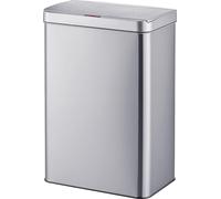 Poubelle Relaxdays avec capteur, 50 litres, couvercle électrique, support pour sac poubelle, acier inoxydable, poubelle de cuisine, argent