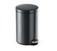 DURABLE Poubelle ronde à pédale 341158 – 12 l, silencieuse, anthracite (métal/plastique)
