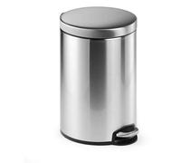 DURABLE Poubelle ronde à pédale 340123 – Acier inoxydable 12 L Argent