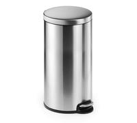 DURABLE Poubelle ronde à pédale 340323 – 30 L, seau intérieur amovible – Argent