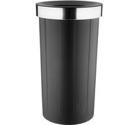 Poubelle ronde noire Bolero avec couvercle ouvert 60 L