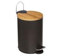 Poubelle salle de bain 3 litres ""Modern Color"" Atmosphéra - 17x17x24 - Charbon
