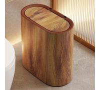 Poubelle Salle De Bain | Petite Poubelle De Salle De Bain Avec Couvercles | Corbeille À Déchets Moderne, En Plastique Marbré Et Bois, Adaptée À Une Utilisation Intérieure Et Extérieure À La Maison