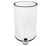 Poubelle - Seau à pédales - 12 litres - Métal - Couvercle en acier - Silencieux - Compact - Blanc