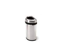 Poubelle semi ronde ouverte 60L en inox brossé CW1468 G