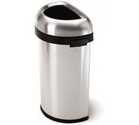 Poubelle semi ronde ouverte 60L en inox brossé CW1468 G