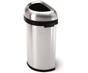 Poubelle semi ronde ouverte 60L en inox brossé CW1468 G