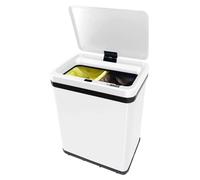 Poubelle sensorisée de 30 litres, modèle 15+15 litres, blanche, avec ouverture automatique et manuelle