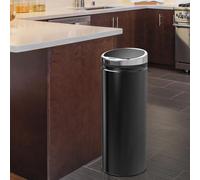 Poubelle sensorisée de 50 litres, poubelle automatique avec capteur infrarouge, en acier inoxydable, idéale pour la cuisine | Dimensions : 30,5 x 30,5 x 81,5 cm | Couleur : Noir