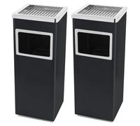 Poubelle set de 2 poubelles 35L Poubelle de cuisine avec seau intérieur Noir