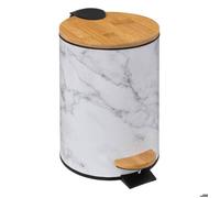 5five Poubelle à pédale Lea 3 L métal fermeture douce effet marbre blanc