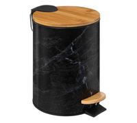 Poubelle à Pédale Imprimé Marbre Léa 3L Noir