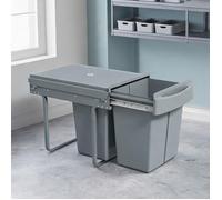 Poubelle sous évier coulissante 2 x 20 L avec cadre en acier dimensions 52 x 33 5 x 41 cm pour placard de cuisine