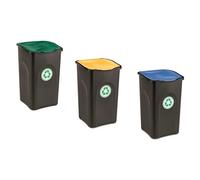 Poubelle Stefanplast PF70693 ECOVerde Ensemble 3 Recyclage Couleurs Assorties