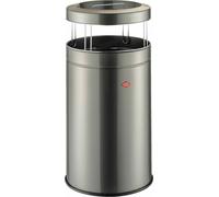 Poubelle sur pied WESCO BIG ASH en graphite, d'une capacité de 120 litres, idéale pour les cendriers