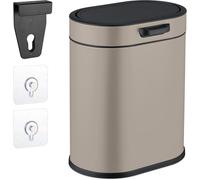 Poubelle suspendue - 5 litres - Pour placard de cuisine - À suspendre ou à fixer - Bac intérieur - Salle de bain - Beige