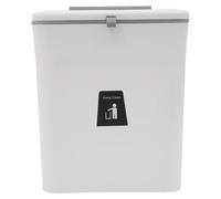 Poubelle suspendue 9 L - Poubelle de cuisine - Couvercle coulissant - Fixation murale ou sur armoire - Étanche aux odeurs - Grande capacité - Blanc