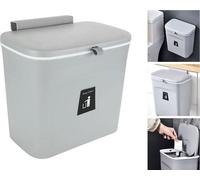 Poubelle suspendue avec couvercle, 7 litres, Poubelle suspendue avec couvercle, paroi ouverte suspendue pour chambre, armoire, cuisine, salle de bain
