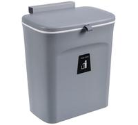 Poubelle suspendue Famanu - Conteneur à déchets suspendu - Design économe en espace - 29,5 x 16 x 26 cm - Gris