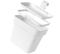 Poubelle Suspendue pour Meuble Cuisine, Murale, PP Blanc | Crochet de Fixation, Bord Compatible Paquet, Usage sous Évier, pour Appartements et Préparation Culinaire