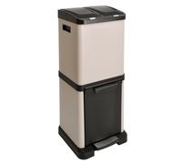 Poubelle SVITA 3XCOMBO 32L avec compartiments système de tri des déchets couleur taupe
