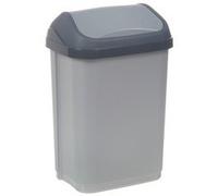 keeeper Poubelle Swing-Bin OKT 2053706 – plastique, couvercle basculant 25 L Gris