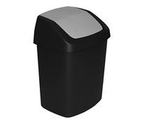 Poubelle - Swing - Couvercle à bascule - 15 L - Noir-Gris