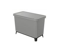 Poubelle SYSTEMA avec bacs de recyclage 10l + 23l - gris lisse