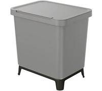 Poubelle SYSTEMA avec bacs de recyclage - gris lisse - 2x10l Gris G