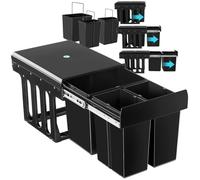 Poubelle de tri ASHLYN 31 L avec 3 compartiments - noir