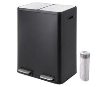 Relaxdays Poubelle 2 compartiments inox