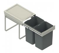 Poubelle tri sélectif - 2 bacs 400 mm - 40 L - fermeture amortie SYNERCIA