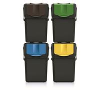 Ensemble de poubelles de tri Keden SORTI BOX 4x25l - noir recyclage Noir G
